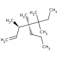 2d structure of (3R,4S)-3,4,5,5-tetramethyl-4-propylhept-1-ene