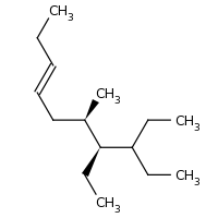 2d structure of (3E,6R,7S)-7,8-diethyl-6-methyldec-3-ene