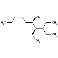 2d structure of (3Z,6R,7S)-7,8-diethyl-6-methyldec-3-ene