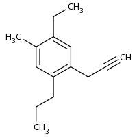 2d structure of 1-ethyl-2-methyl-5-(prop-2-yn-1-yl)-4-propylbenzene