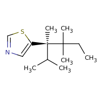2d structure of 5-[(3R)-2,3,4,4-tetramethylhexan-3-yl]-1,3-thiazole