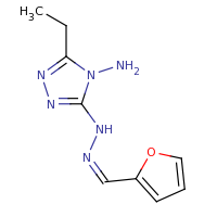 2d structure of 3-ethyl-5-[(Z)-2-(furan-2-ylmethylidene)hydrazin-1-yl]-4H-1,2,4-triazol-4-amine