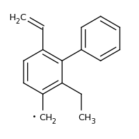 2d structure of (4-ethenyl-2-ethyl-3-phenylphenyl)methyl