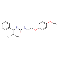 2d structure of 1-[2-(4-methoxyphenoxy)ethyl]-3-[(1R)-2-methyl-1-phenylpropyl]urea