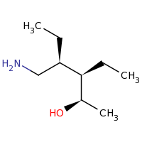 2d structure of (2R,3R,4S)-4-(aminomethyl)-3-ethylhexan-2-ol