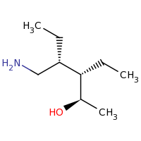 2d structure of (2R,3S,4R)-4-(aminomethyl)-3-ethylhexan-2-ol