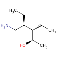 2d structure of (2R,3S,4S)-4-(aminomethyl)-3-ethylhexan-2-ol
