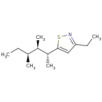 2d structure of 5-[(2R,3R,4S)-3,4-dimethylhexan-2-yl]-3-ethyl-1,2-thiazole