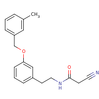 2d structure of 2-cyano-N-(2-{3-[(3-methylphenyl)methoxy]phenyl}ethyl)acetamide