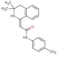 2d structure of 2-[(1E)-3,3-dimethyl-1,2,3,4-tetrahydroisoquinolin-1-ylidene]-N-(4-methylphenyl)acetamide