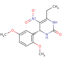 2d structure of (4R)-4-(2,5-dimethoxyphenyl)-6-ethyl-5-nitro-1,2,3,4-tetrahydropyrimidin-2-one