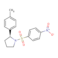 2d structure of (2S)-2-(4-methylphenyl)-1-[(4-nitrobenzene)sulfonyl]pyrrolidine