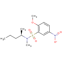 2d structure of 2-methoxy-N-methyl-5-nitro-N-[(2R)-pentan-2-yl]benzene-1-sulfonamide