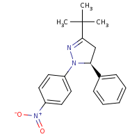 2d structure of (5S)-3-tert-butyl-1-(4-nitrophenyl)-5-phenyl-4,5-dihydro-1H-pyrazole