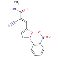 2d structure of (2E)-2-cyano-N-methyl-3-[5-(2-nitrophenyl)furan-2-yl]prop-2-enamide
