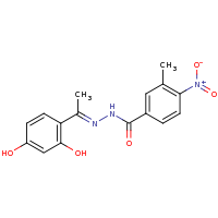 2d structure of N'-[(1E)-1-(2,4-dihydroxyphenyl)ethylidene]-3-methyl-4-nitrobenzohydrazide