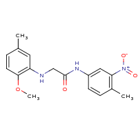 2d structure of 2-[(2-methoxy-5-methylphenyl)amino]-N-(4-methyl-3-nitrophenyl)acetamide