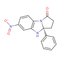 2d structure of (6R)-10-nitro-6-phenyl-2,7-diazatricyclo[6.4.0.0^{2,6}]dodeca-1(8),9,11-trien-3-one