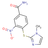 2d structure of 4-[(1-methyl-1H-imidazol-2-yl)sulfanyl]-3-nitrobenzamide