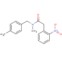 2d structure of N-methyl-N-[(4-methylphenyl)methyl]-2-(2-nitrophenyl)acetamide