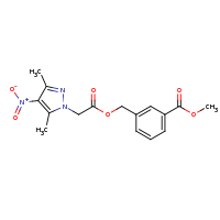 2d structure of methyl 3-({[2-(3,5-dimethyl-4-nitro-1H-pyrazol-1-yl)acetyl]oxy}methyl)benzoate