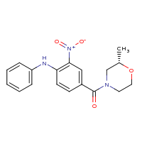 2d structure of 4-{[(2S)-2-methylmorpholin-4-yl]carbonyl}-2-nitro-N-phenylaniline