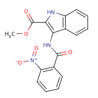 2d structure of methyl 3-[(2-nitrobenzene)amido]-1H-indole-2-carboxylate