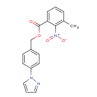 2d structure of [4-(1H-pyrazol-1-yl)phenyl]methyl 3-methyl-2-nitrobenzoate