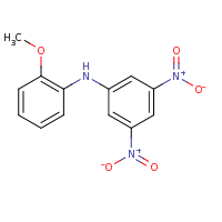 2d structure of N-(2-methoxyphenyl)-3,5-dinitroaniline