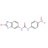 2d structure of 3-(2-hydroxy-1H-1,3-benzodiazol-5-yl)-1-(4-nitrophenyl)urea