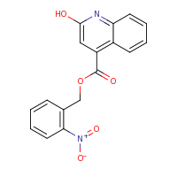 2d structure of (2-nitrophenyl)methyl 2-hydroxyquinoline-4-carboxylate