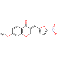 2d structure of (3E)-7-methoxy-3-[(5-nitrofuran-2-yl)methylidene]-3,4-dihydro-2H-1-benzopyran-4-one