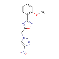 2d structure of 3-(2-methoxyphenyl)-5-[(4-nitro-1H-imidazol-1-yl)methyl]-1,2,4-oxadiazole