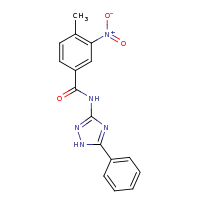 2d structure of 4-methyl-3-nitro-N-(5-phenyl-1H-1,2,4-triazol-3-yl)benzamide