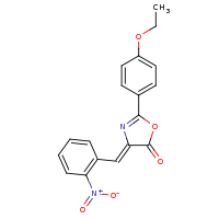 2d structure of (4Z)-2-(4-ethoxyphenyl)-4-[(2-nitrophenyl)methylidene]-4,5-dihydro-1,3-oxazol-5-one