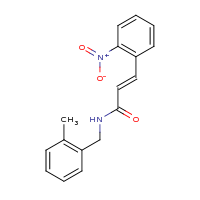 2d structure of (2E)-N-[(2-methylphenyl)methyl]-3-(2-nitrophenyl)prop-2-enamide