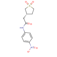2d structure of 2-[(3S)-1,1-dioxo-1$l^{6}-thiolan-3-yl]-N-(4-nitrophenyl)acetamide