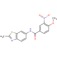 2d structure of 4-methoxy-N-(2-methyl-1,3-benzothiazol-6-yl)-3-nitrobenzamide