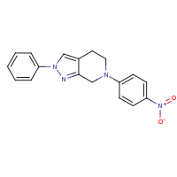 2d structure of 6-(4-nitrophenyl)-2-phenyl-2H,4H,5H,6H,7H-pyrazolo[3,4-c]pyridine