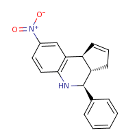 2d structure of (3aS,4S,9bS)-8-nitro-4-phenyl-3H,3aH,4H,5H,9bH-cyclopenta[c]quinoline