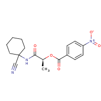 2d structure of (1S)-1-[(1-cyanocyclohexyl)carbamoyl]ethyl 4-nitrobenzoate