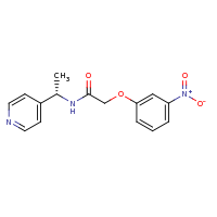 2d structure of 2-(3-nitrophenoxy)-N-[(1S)-1-(pyridin-4-yl)ethyl]acetamide