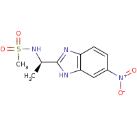 2d structure of N-[(1R)-1-(6-nitro-1H-1,3-benzodiazol-2-yl)ethyl]methanesulfonamide