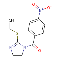2d structure of 2-(ethylsulfanyl)-1-[(4-nitrophenyl)carbonyl]-4,5-dihydro-1H-imidazole