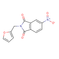2d structure of 2-(furan-2-ylmethyl)-5-nitro-2,3-dihydro-1H-isoindole-1,3-dione