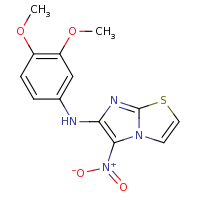 2d structure of N-(3,4-dimethoxyphenyl)-5-nitroimidazo[2,1-b][1,3]thiazol-6-amine