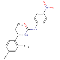 2d structure of 3-[(1S)-1-(2,4-dimethylphenyl)propyl]-1-(4-nitrophenyl)urea