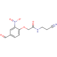 2d structure of N-(2-cyanoethyl)-2-(4-formyl-2-nitrophenoxy)acetamide