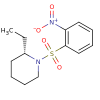 2d structure of (2S)-2-ethyl-1-[(2-nitrobenzene)sulfonyl]piperidine