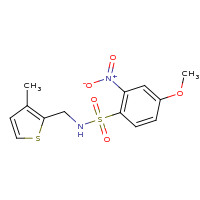 2d structure of 4-methoxy-N-[(3-methylthiophen-2-yl)methyl]-2-nitrobenzene-1-sulfonamide